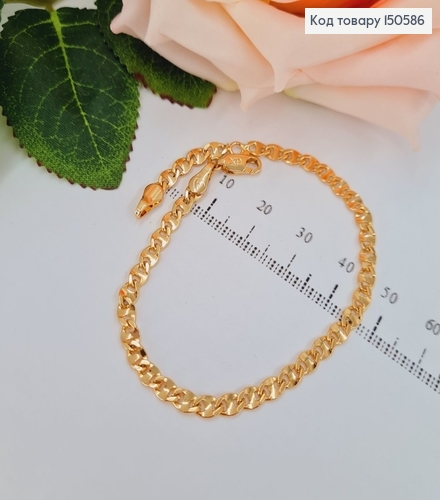 Браслет 3мм ширина,длина 19см плетение пластинками ,Xuping 18K 150586 фото 1