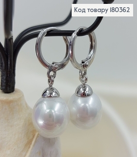 Серьги кольца с жемчужиной медзолото Xuping 180362 фото