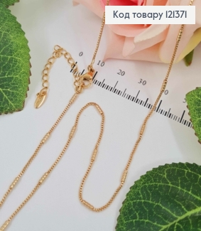 Цепочка, квадратное плетение со вставками, длина 45+5 см., Xuping 18K 121371 фото