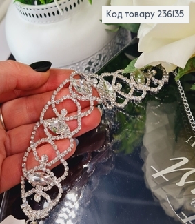 Бижутерия на руку браслет серебреный с большими камнями 296009 фото