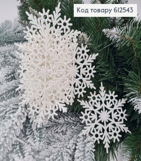 Новорічна фігура Блиск Сніжинка асорт. 10шт/уп, 11,5см, Україна 612543 фото