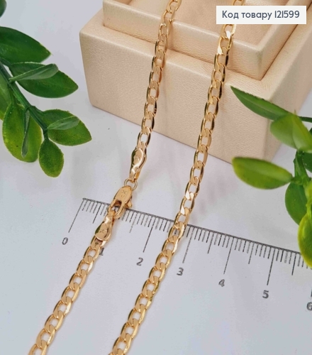 Цепочка Панцирное плетение, ширина 3,5мм, длина 55см, Xuping 18K 121599 фото 1