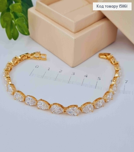 Браслет "Ручеек" из Блестящих камней, длина 17+2см, Xuping 18K 151161 фото 1