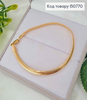 Браслет двойное плоское плетение, шир.5мм, дл. 20см, Xuping 18K 150770 фото