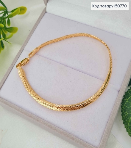 Браслет двойное плоское плетение, шир.5мм, дл. 20см, Xuping 18K 150770 фото 1