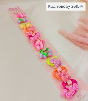 Резинка детская цветная  яркая бантик 20 шт/уп. 261014 фото