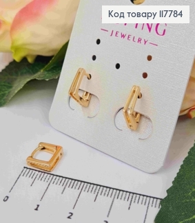 Серьги кольца, "Квадратные", ширина 3мм, длина 9мм, Xuping 18К. 117784 фото