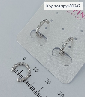 Серьги на хрящ   с камнями   медицинское золото 18К Xuping родированые 180247 фото