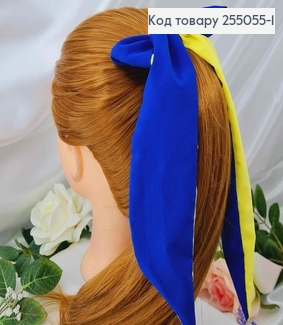 Резинка 5см, Твилли, Бант желто-голубой 12*28см, (ручная работа,Украина) 255055-1 фото