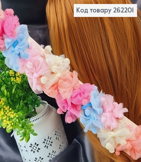 Резинка детская бантик фатин з шариками 20шт в асорт 262201 фото