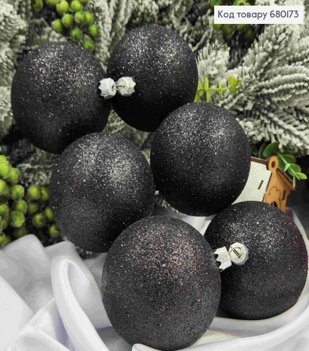 Набор шаров 80мм Блеск ЧЕРНЫЙ  6шт/уп, Украина 680173 фото 1