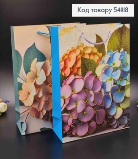 Пакет бумажный, "Букет Гортензий", в ассорт. 26*32*10см 541118 фото