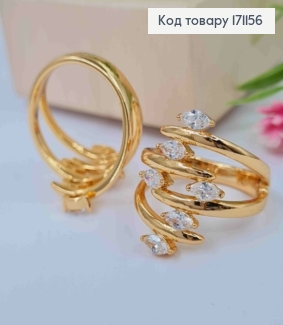 Кольцо "Иллюзия" украшено Блестящими камнями, Xuping 18К 171156 фото