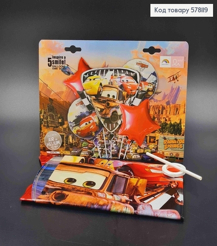 Набор фольгированных шаров "Тачки Маквин", 5шт. 578119 фото 1