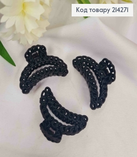 Краб пластик, матовый, Дуга "Цепочка", 4,5см, Черного цвета 214271 фото