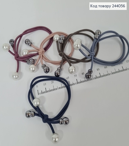 Резинка черная двойная с жемчужиною 10 шт/уп. цена за уп. 244056 фото 1