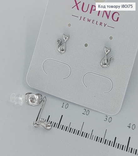 Серьги   гвоздики  Котики  медзолото Xuping 180175 фото 1