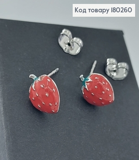 Сережки гвіздки клубнічки родіроване медзолото Xuping 180260 фото