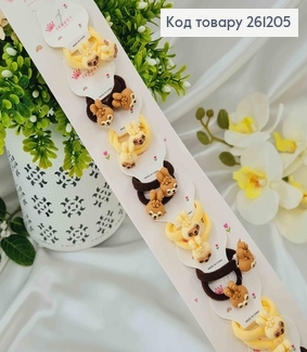 Набор детских резинок "Мордочка кроликов" в коричневых тонах, 20 шт/наб. 261205 фото