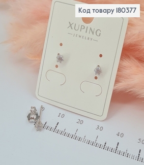 Серьги гвозди с камнем 4 мм родированным   Xuping 180377 фото