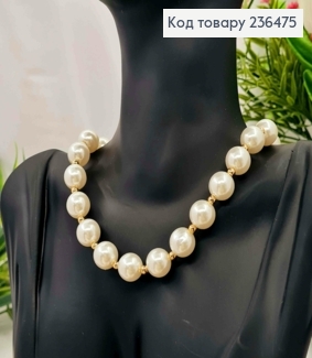 Біжутерія на шию з Перламутрових та Золотих бусин, розмір 37+5см 236475 фото