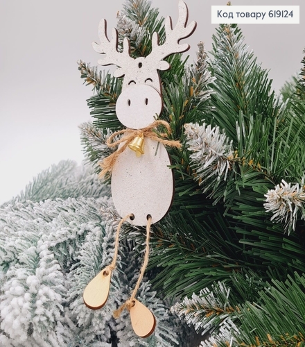 Игрушка на елку деревянная Олени с колокольчиками, 13*8,5см, Украина 619124 фото 1
