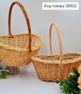 Кошик плетений "ЧОВНИК", 36*25*10см, +ручка 18см, в асорт. УКРАЇНА 283122 фото