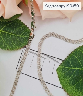 Цепочка родированая, плетение Лав, ширина 3мм, длина 60см, Xuping 190450 фото