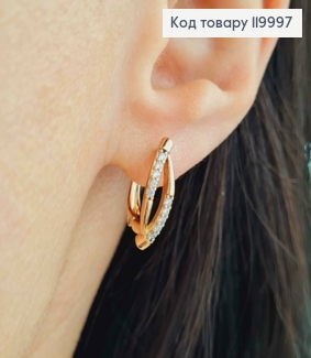 Серьги "Original" украшены Блестящими камешками, 1,7см, английская застежка, Xuping 18К 119997 фото