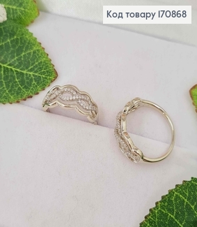 Кольцо родованное, "Глубокая бесконечность", в камнях, Xuping 18K 170868 фото