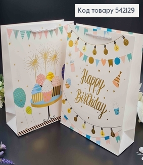 Пакет бумажный "Свечи и шарики" 26*32*10см, в ассорт. 542129 фото