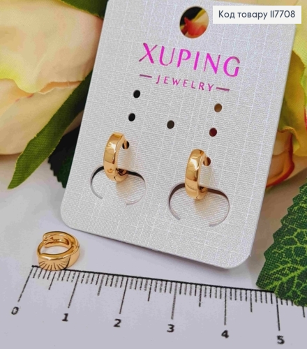 Серьги кольца, ширина 3мм, диаметр 1см, Xuping 18K 117708 фото 1