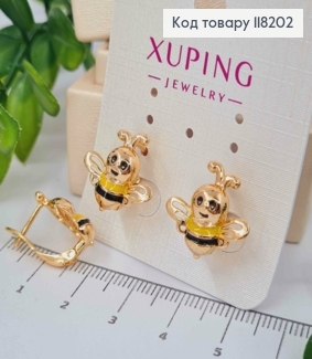 Серьги "Пчелка Майя", 1,6см, англ. застежка, Xuping 18К 118202 фото