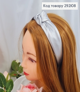 Обруч Чалма , Екошкіра, срібний , виробник Україна  292108 фото