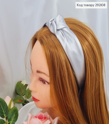 Обруч Чалма , Екошкіра, срібний , виробник Україна  292108 фото 1