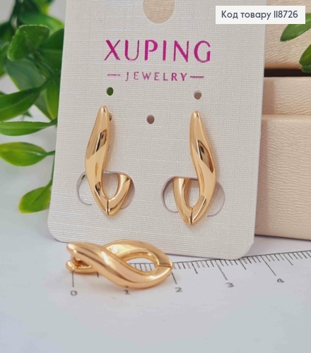Серьги "Фигурные", длина 2,1см, застежка кольца, XUPING 18K 118726 фото 2