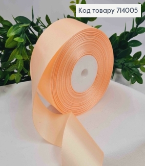 Лента атласная НЕЖНО-ПЕРСИКОВАЯ (цвет 007), ширина 4см, длина 36 ярдов (33м) 714005 фото