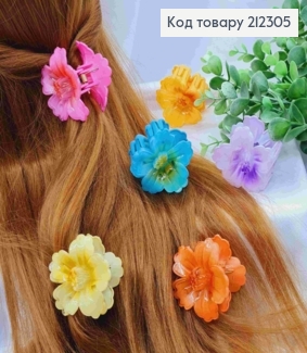 Краб пластик глянцевый "ЦВЕТОК", 5,5см, Яркие цвета в ассортименте 212305 фото