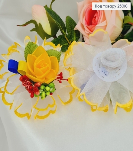 Резинка Бант Український мотив, жовтий, 10см, Україна 276050 фото 1