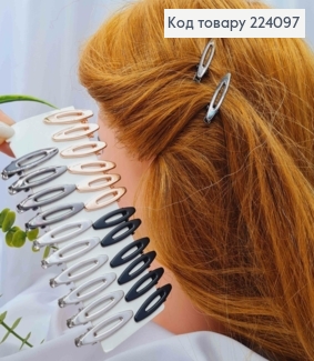 Заколка стрела, Металл, овальные 3,5см. цвета в ассорт. 224097 фото