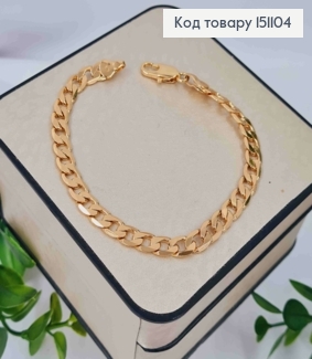 Браслет ПАНЦИРНОЕ плетение, длина 19см, ширина 6мм, Xuping 18K 151104 фото