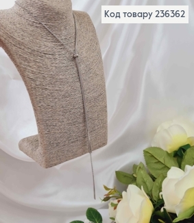 Підвіска на шию, квадратний снейк, з двома трикутниками, з шайбочкою, довж. 45+5см 236362 фото