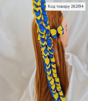 Резинка (24шт) Бант двойной желто-голубой (7*4см) 262194 фото