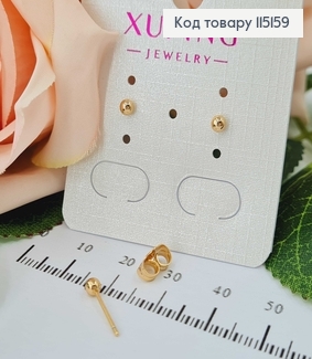 Серьги гвоздики, шарики, 2мм, Xuping 18K 115159 фото