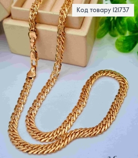 Цепочка РОМБОВЫЕ ПЛЕТЕНИЯ, ширина 5мм, длина 60см, Xuping 18K 121737 фото