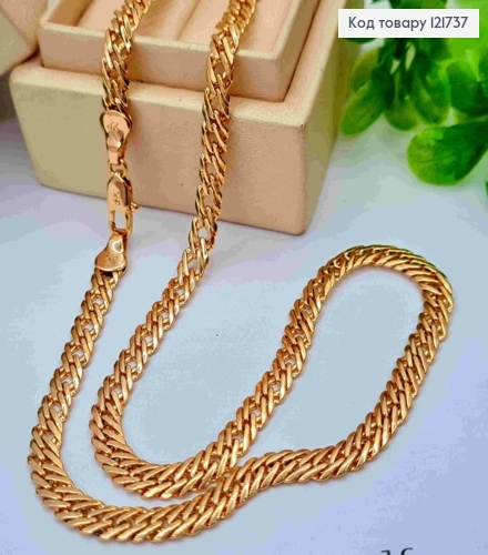 Цепочка РОМБОВЫЕ ПЛЕТЕНИЯ, ширина 5мм, длина 60см, Xuping 18K 121737 фото 1