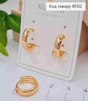 Серьги кольца Классические, диаметр 1,4см, ширина 3,5мм, XUPING 18K 119312 фото