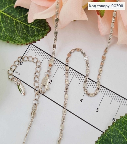 Цепочка родимая, Улиточное плетение, дл. 45+5см, шир. 1,5мм, Xuping 18К 190308 фото 1