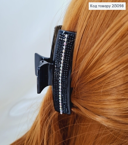 Краб пластик прямоугольный черный в камне 8 см 213098 фото 1