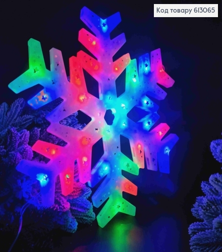 ¶Гирлянда фигура Снежинка д. 40 см цветная 613065 фото 1